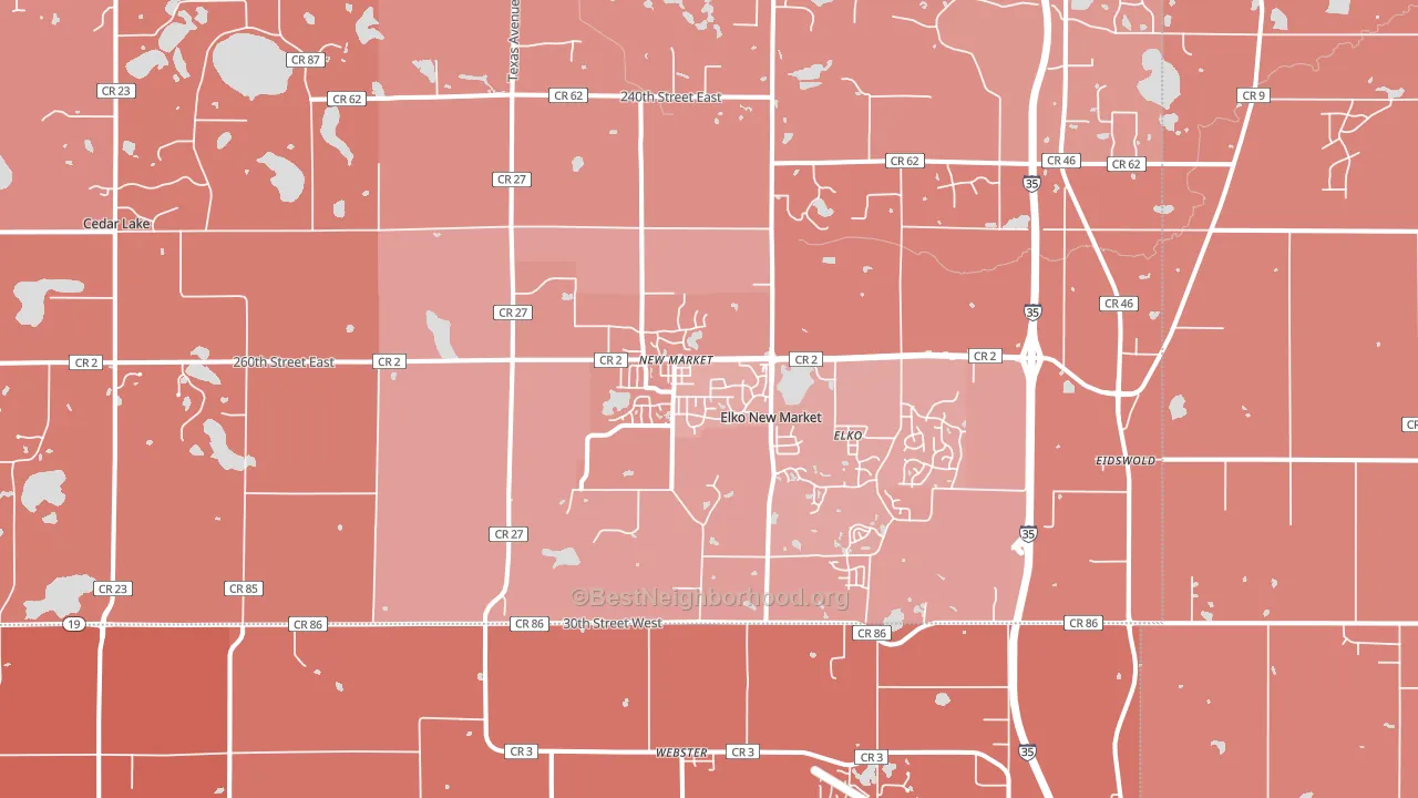 55020, MN block-group political-lean map