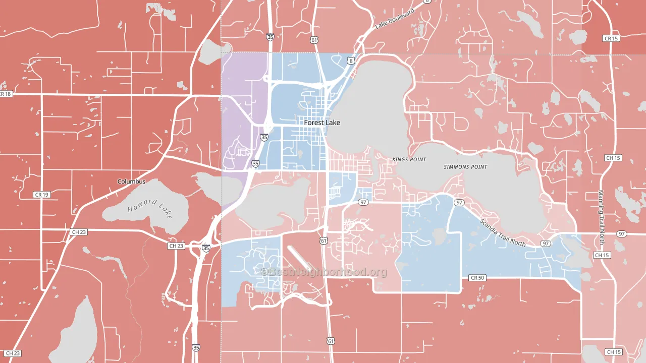 55025, MN block-group political-lean map