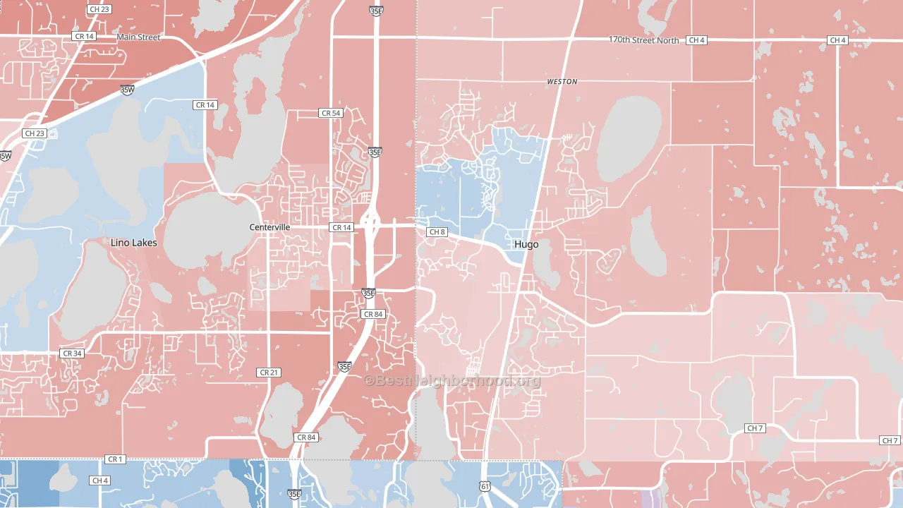 55038, MN block-group political-lean map