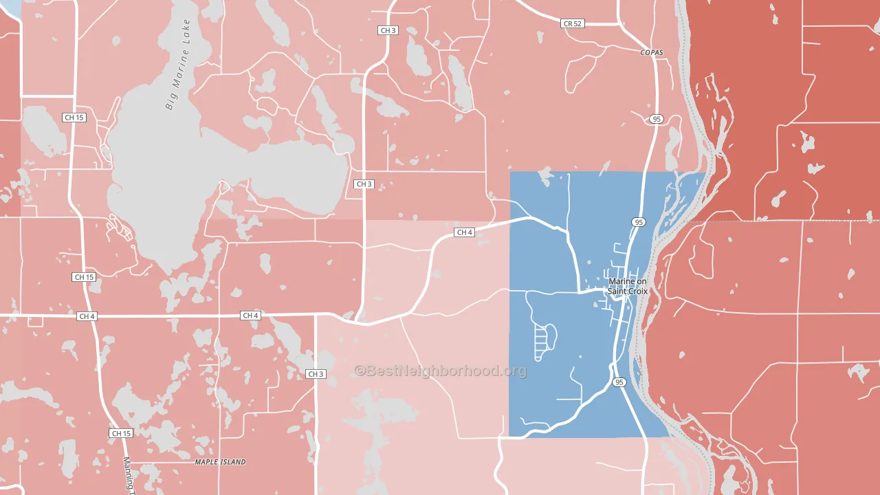 55047, MN block-group political-lean map