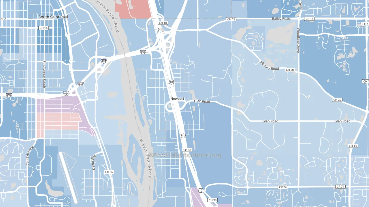55055, MN block-group political-lean map