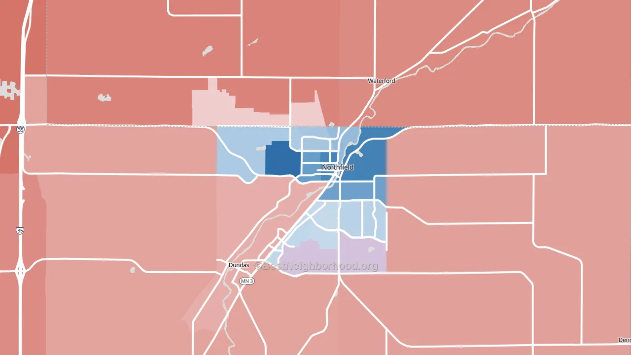 55057, MN block-group political-lean map