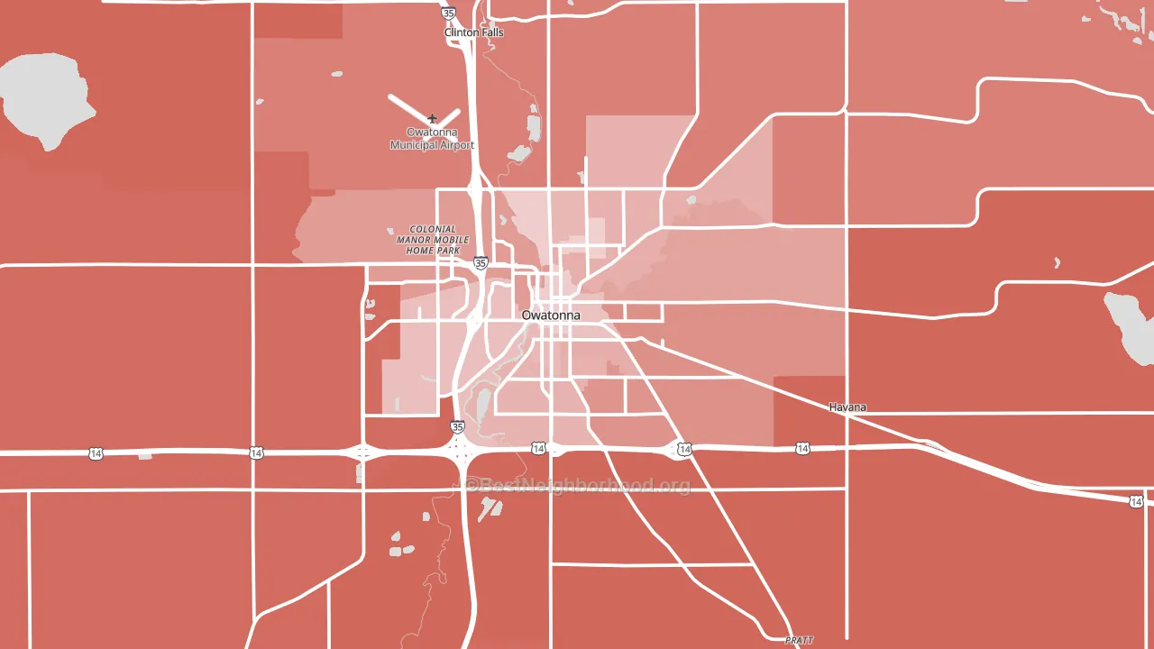 55060, MN block-group political-lean map