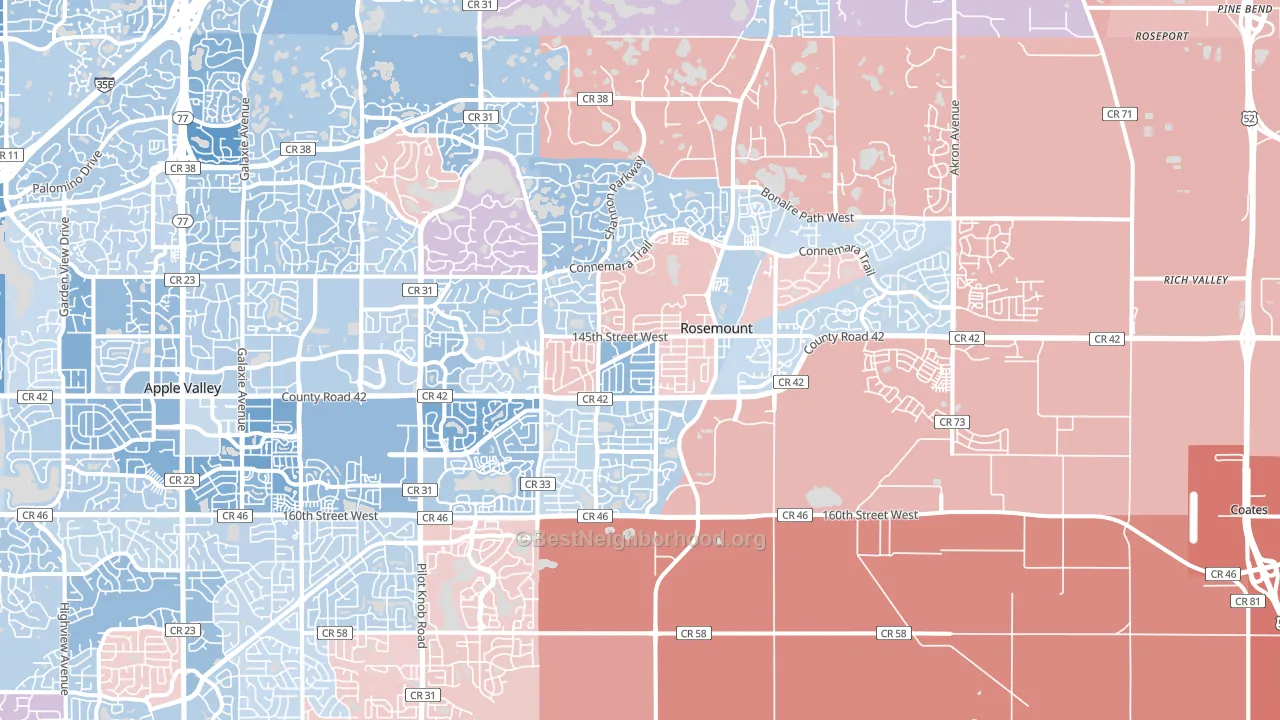 55068, MN block-group political-lean map
