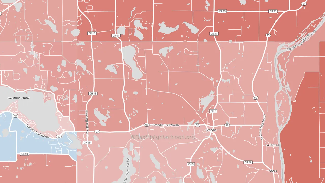55073, MN block-group political-lean map