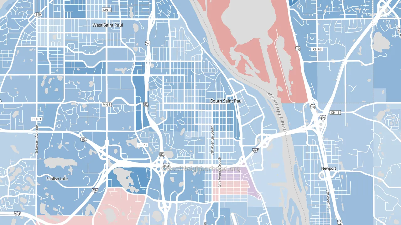 55075, MN block-group political-lean map