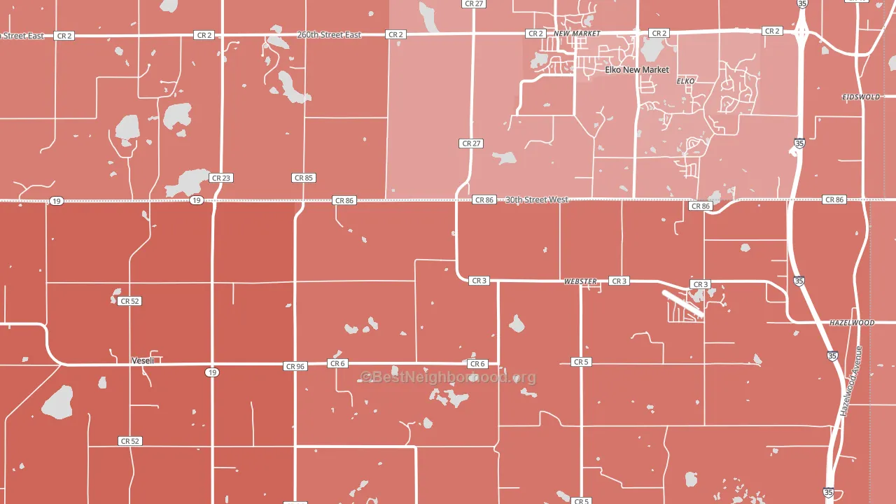 55088, MN block-group political-lean map