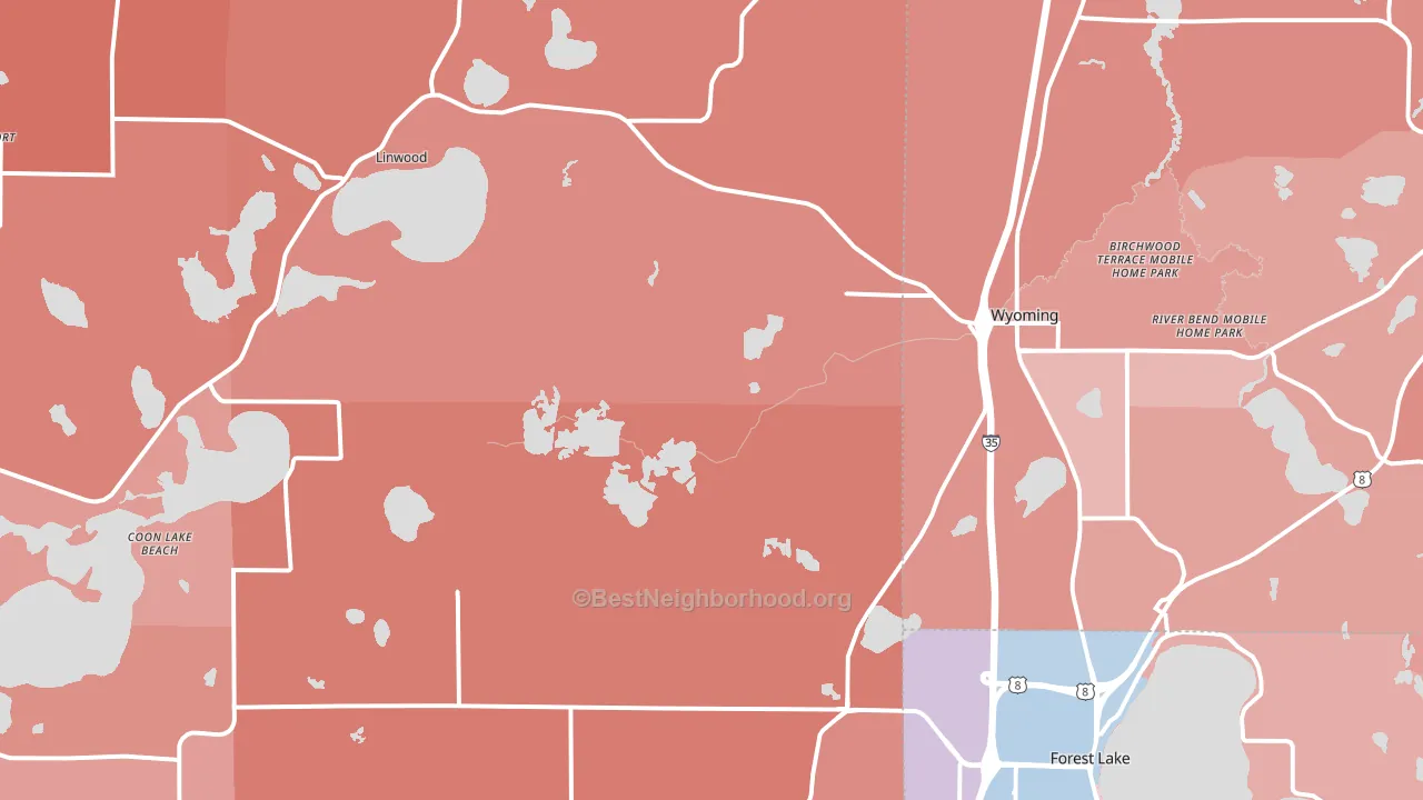 55092, MN block-group political-lean map