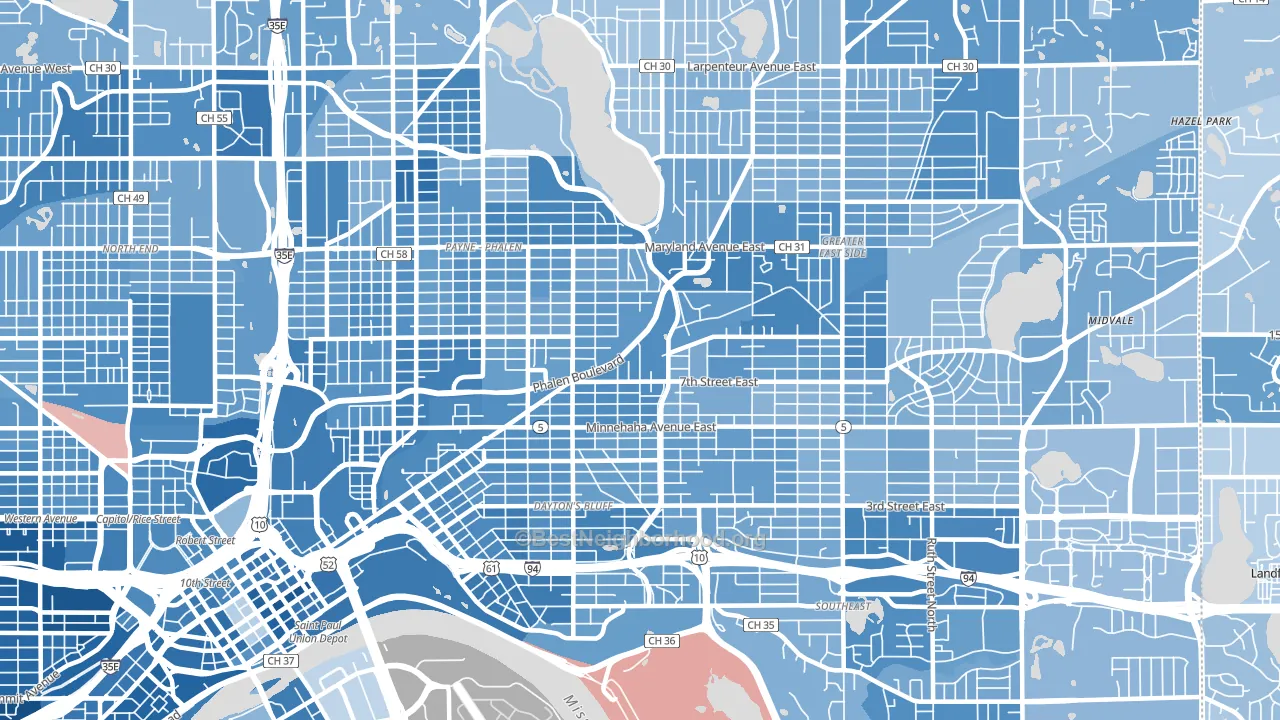 55106, MN block-group political-lean map
