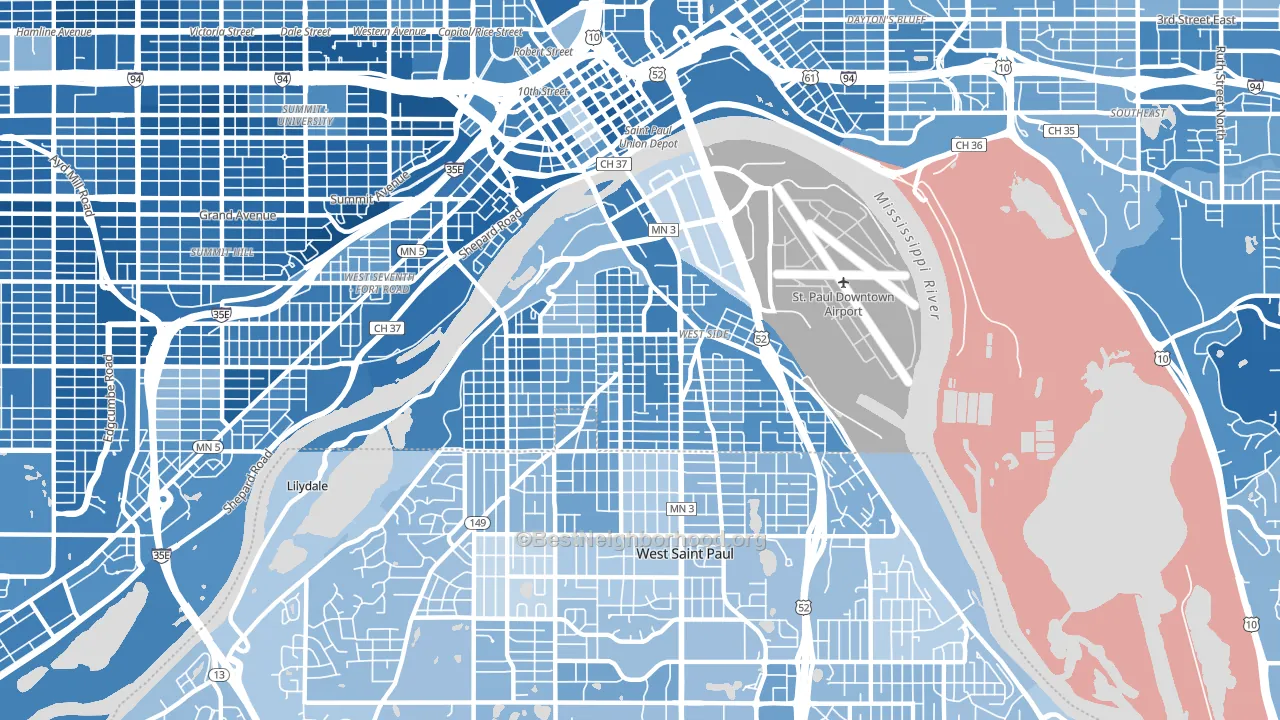 55107, MN block-group political-lean map