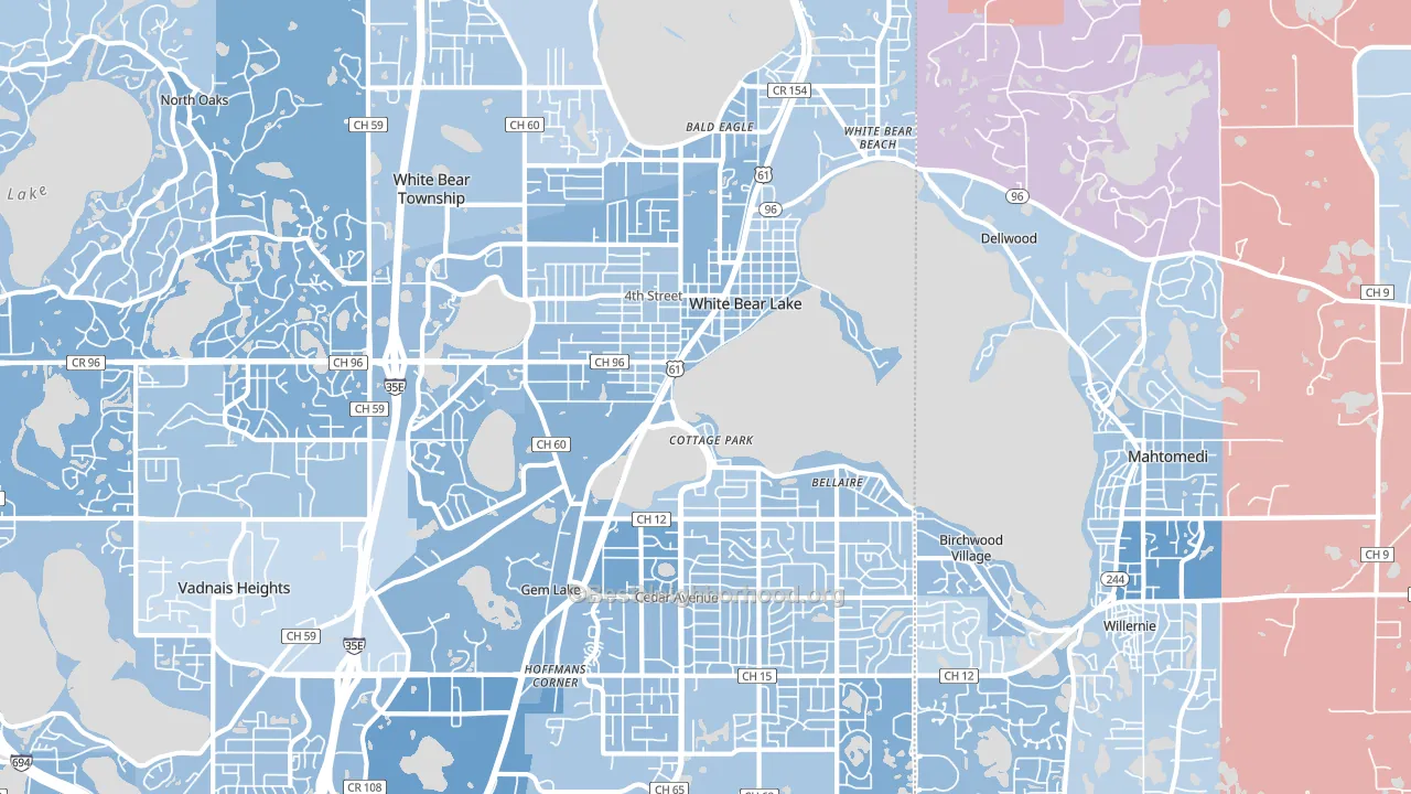 55110, MN block-group political-lean map