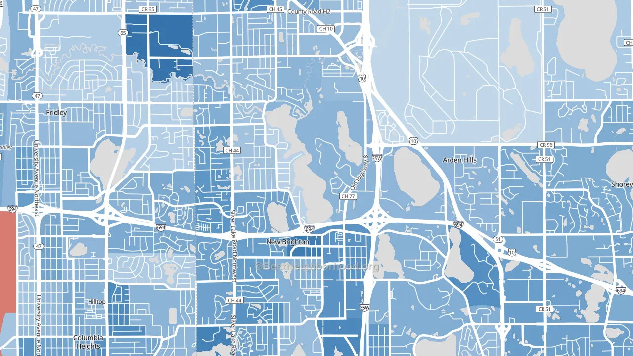 55112, MN block-group political-lean map