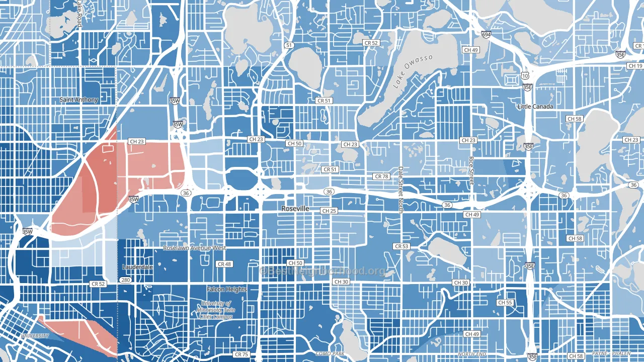 55113, MN block-group political-lean map