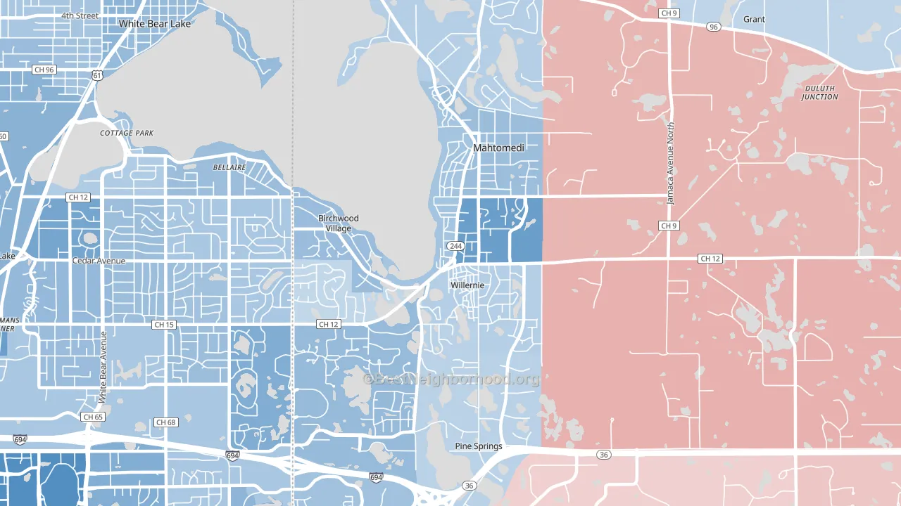 55115, MN block-group political-lean map