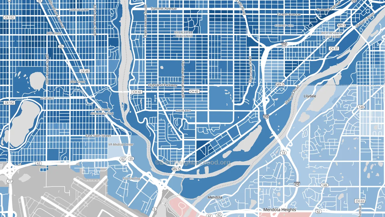 55116, MN block-group political-lean map