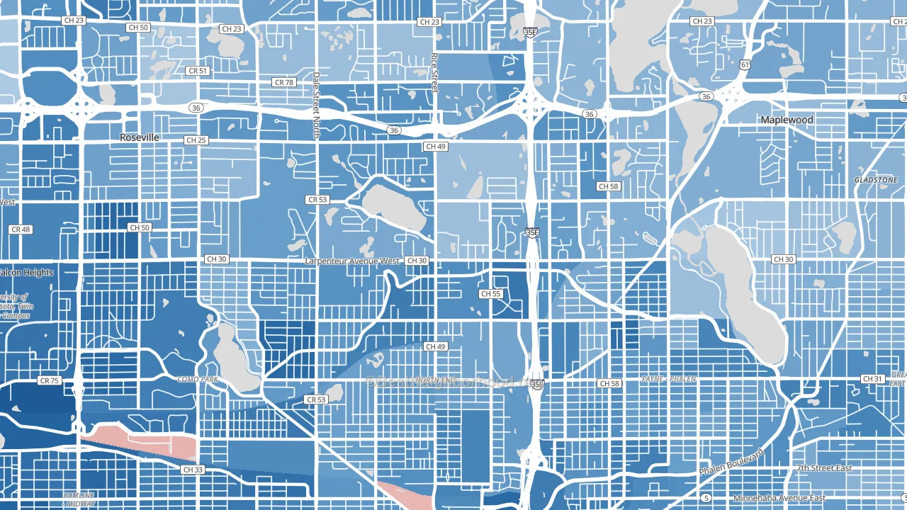55117, MN block-group political-lean map