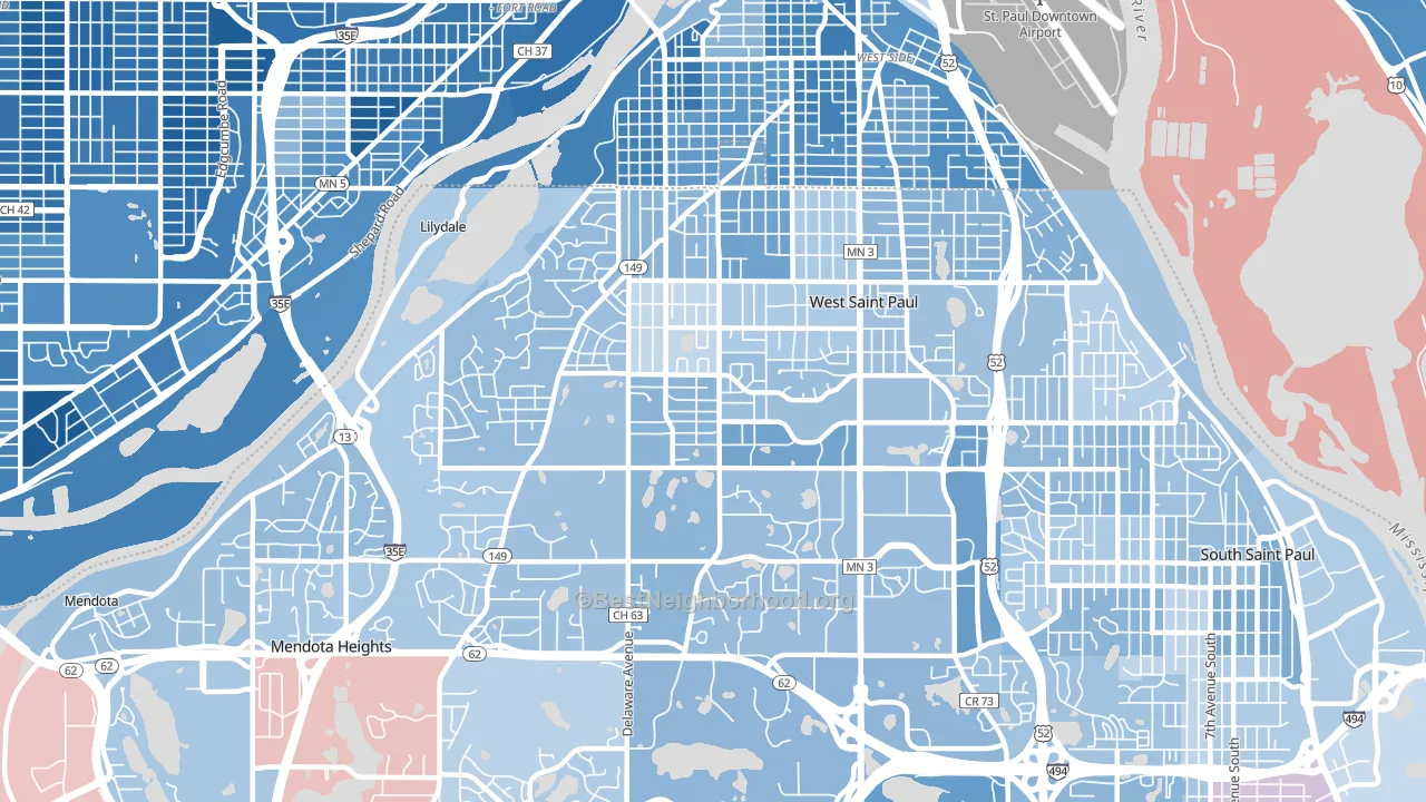 55118, MN block-group political-lean map