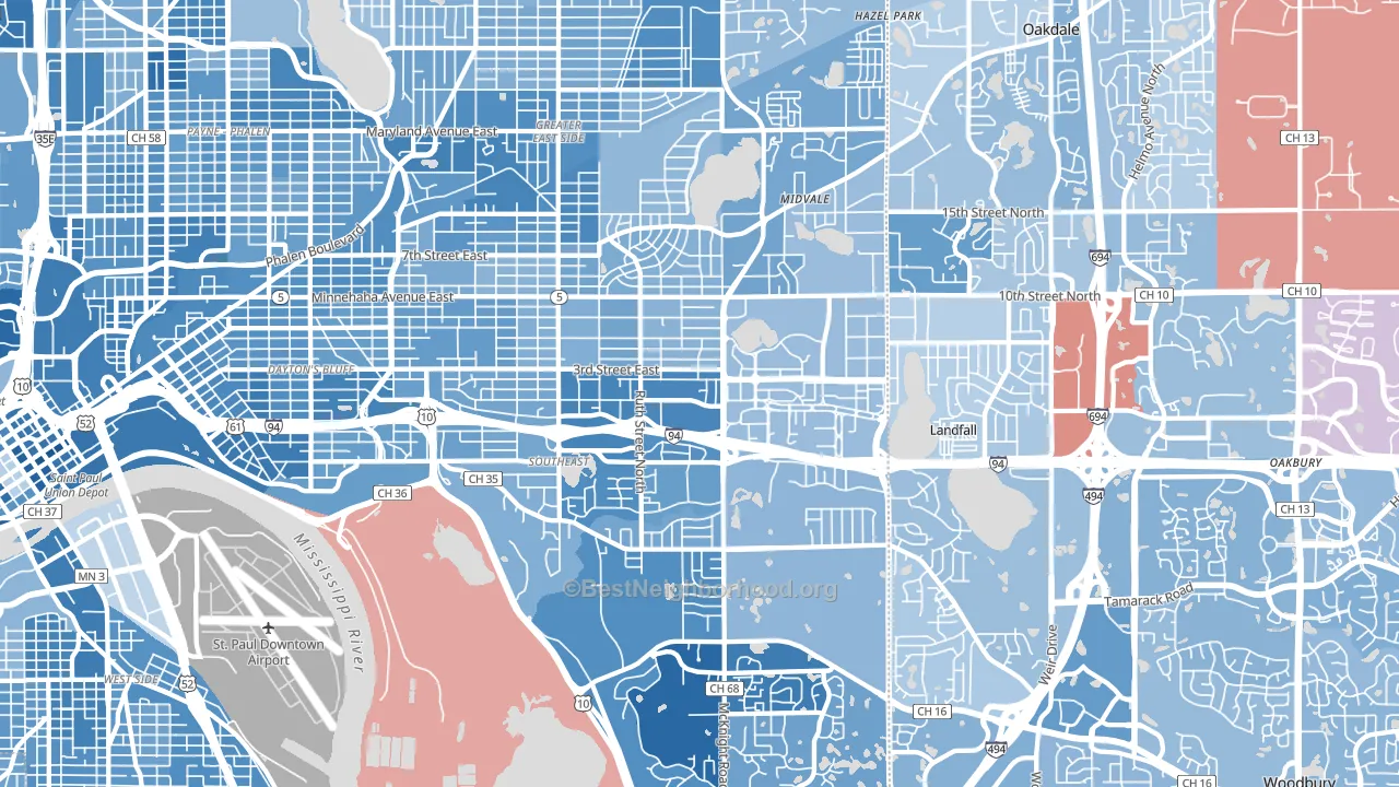 55119, MN block-group political-lean map