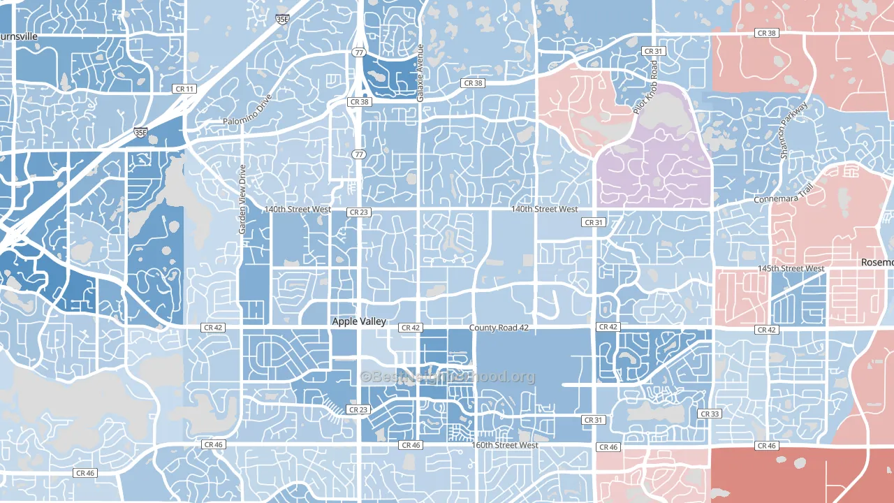 55124, MN block-group political-lean map