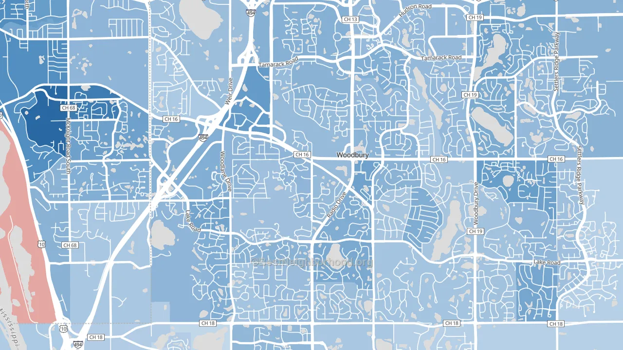 55125, MN block-group political-lean map