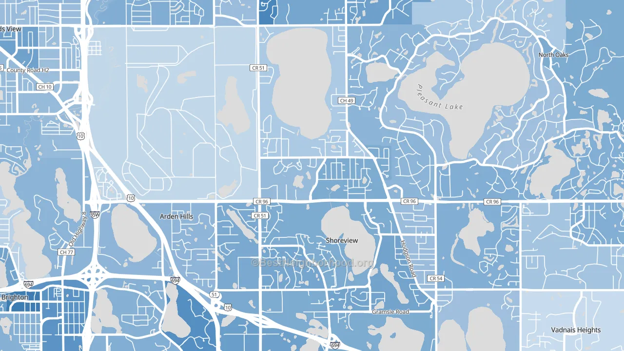 55126, MN block-group political-lean map