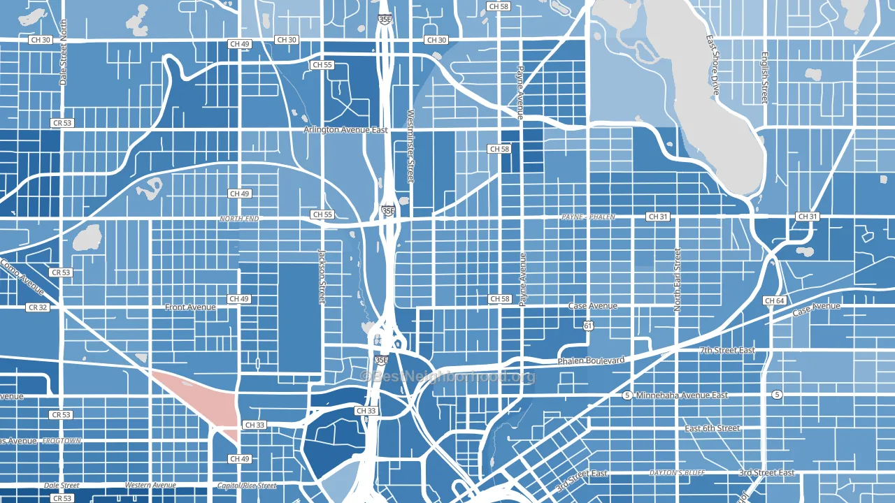 55130, MN block-group political-lean map