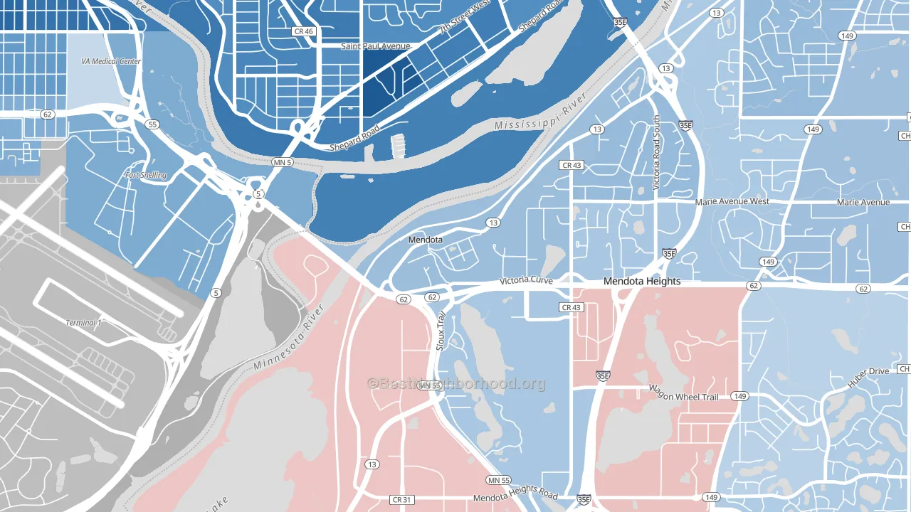 55150, MN block-group political-lean map