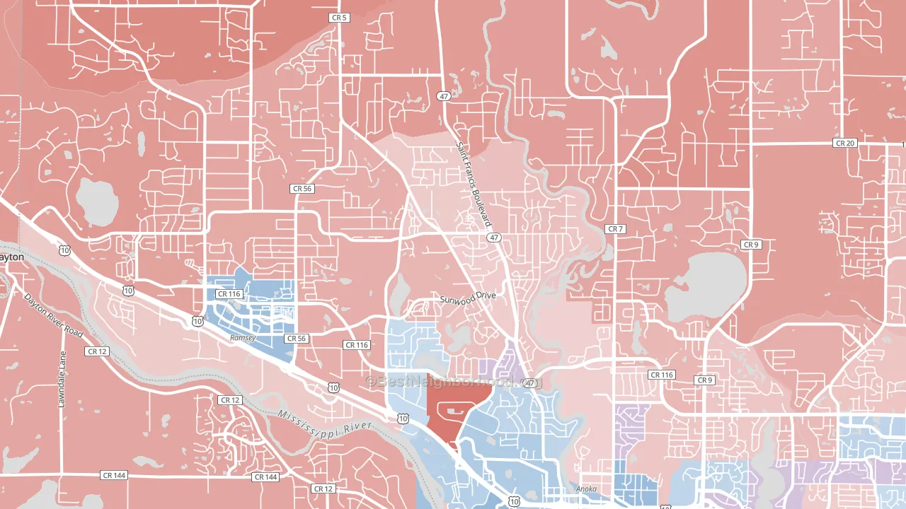 55303, MN block-group political-lean map