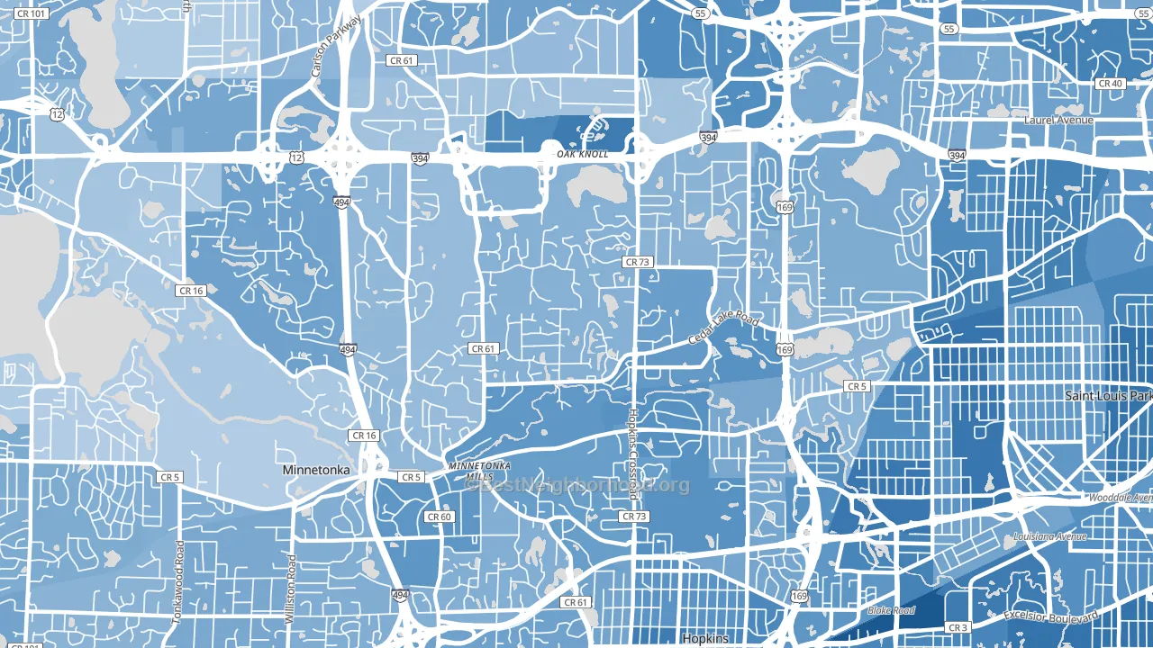 55305, MN block-group political-lean map