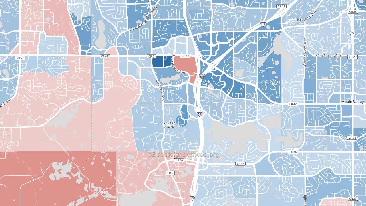 55306, MN block-group political-lean map
