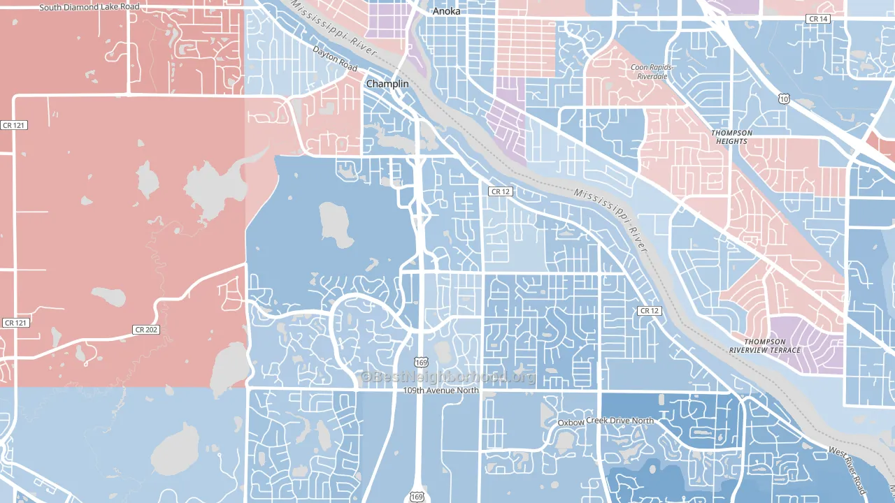 55316, MN block-group political-lean map