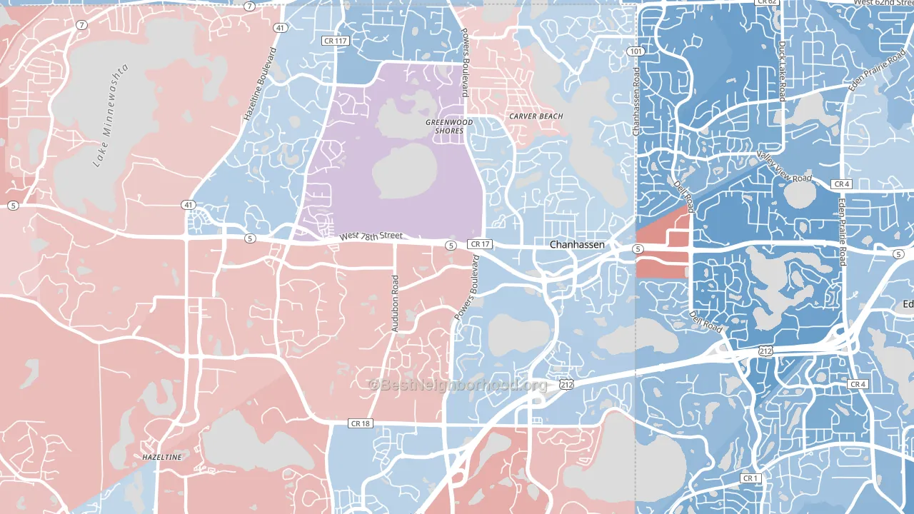 55317, MN block-group political-lean map