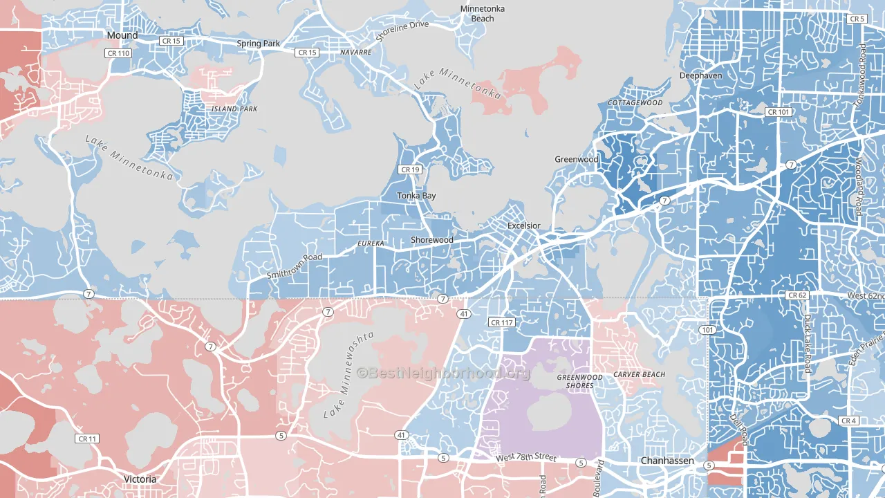55331, MN block-group political-lean map