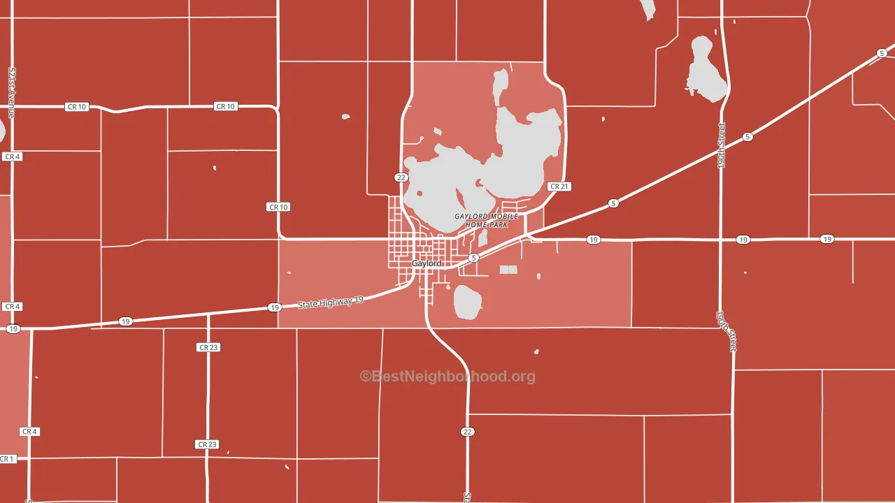 55334, MN block-group political-lean map