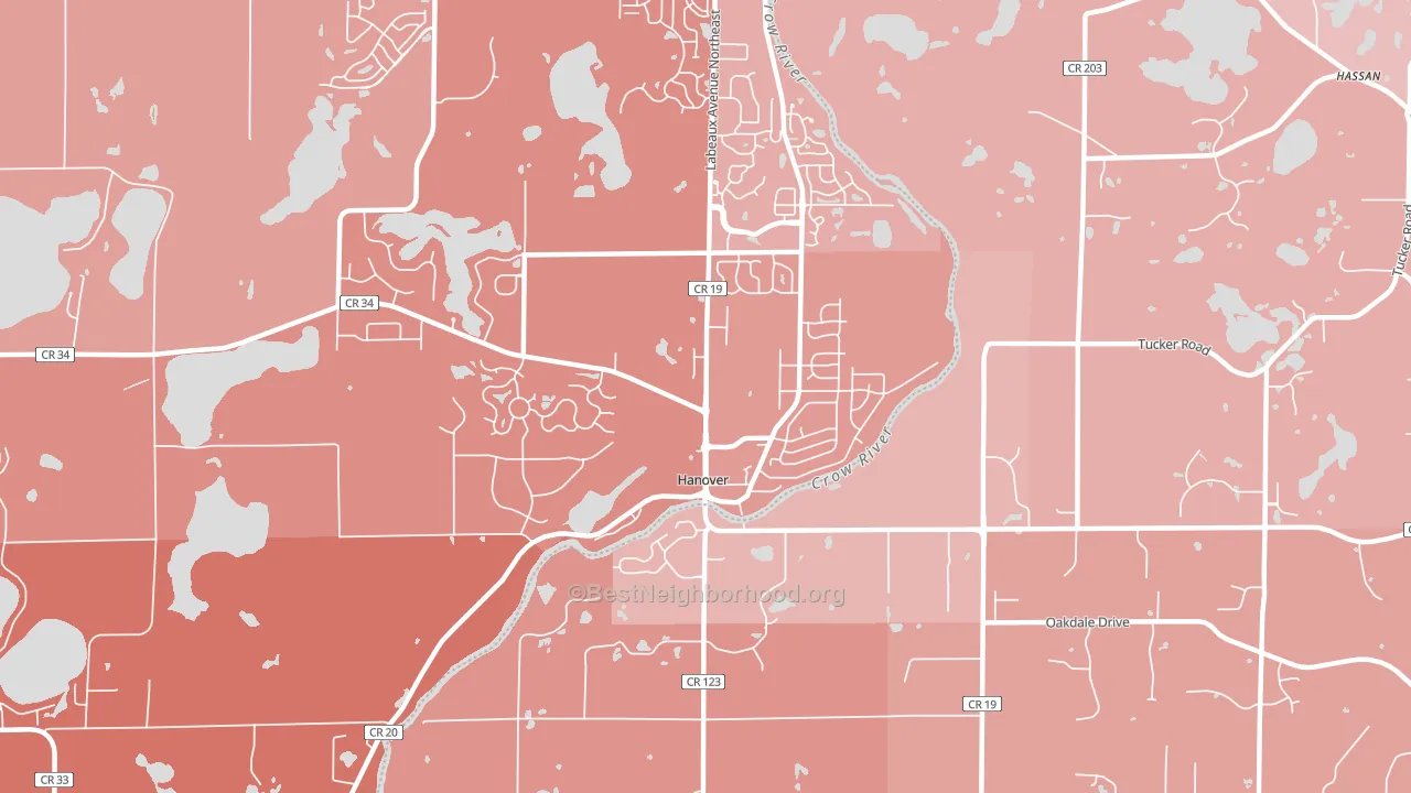 55341, MN block-group political-lean map