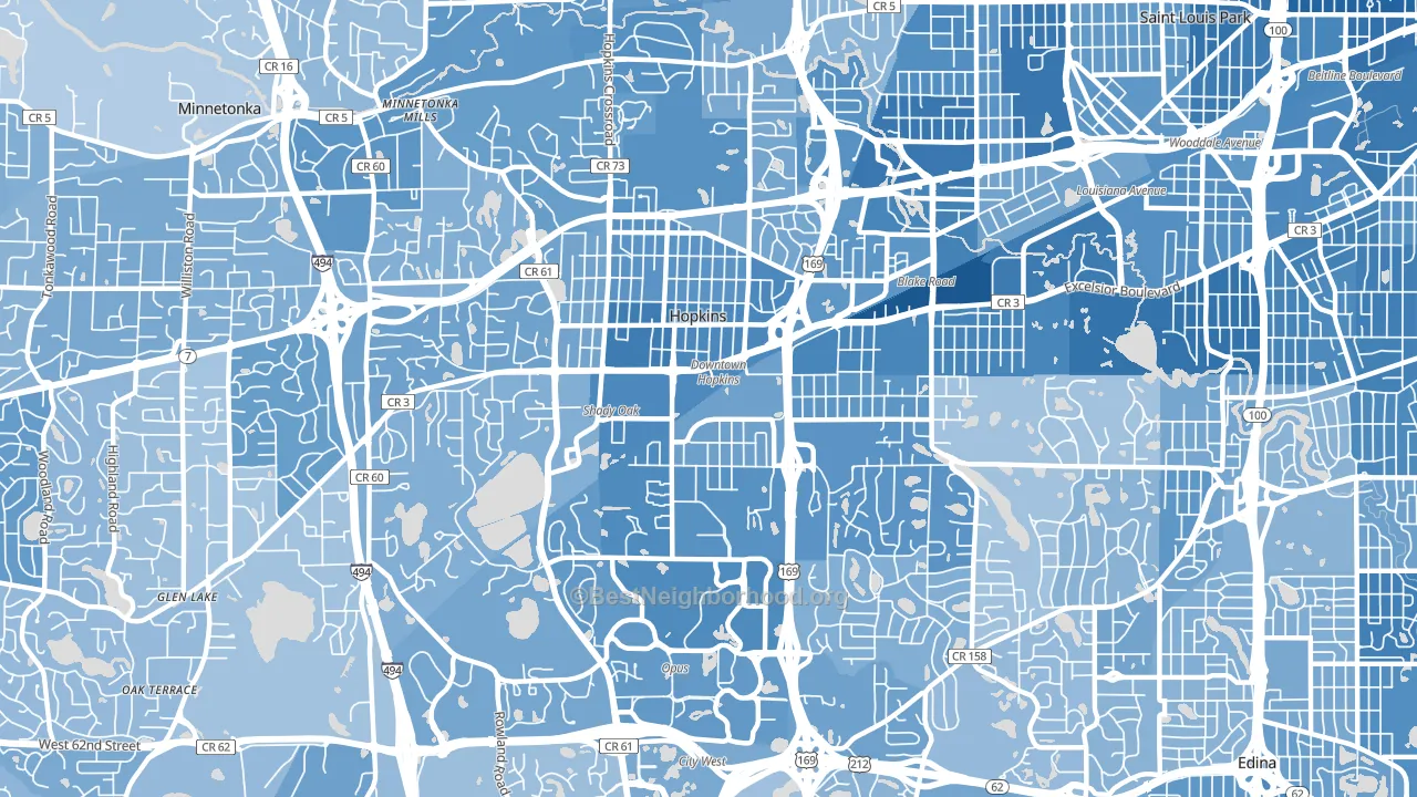 55343, MN block-group political-lean map