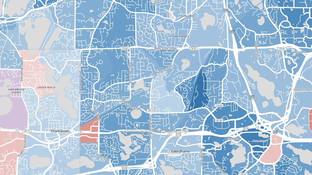 55346, MN block-group political-lean map