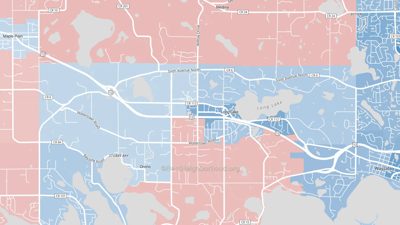 55356, MN block-group political-lean map