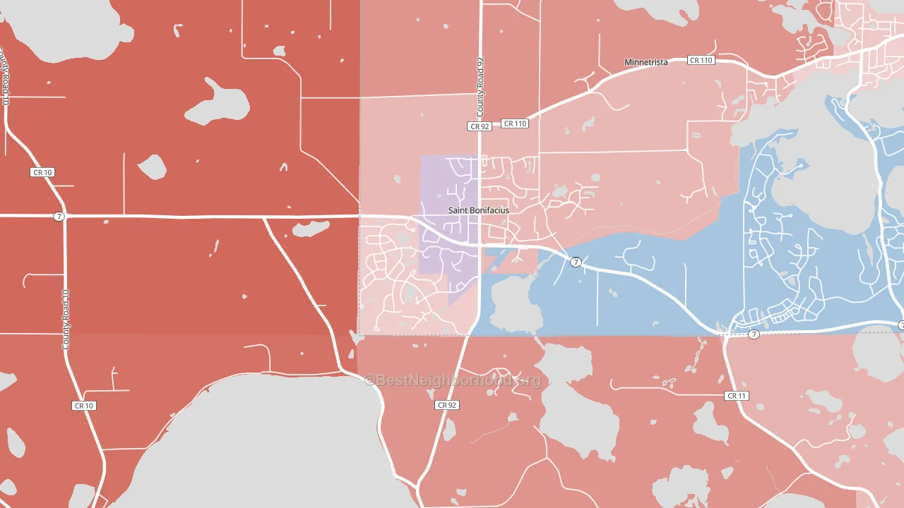 55375, MN block-group political-lean map