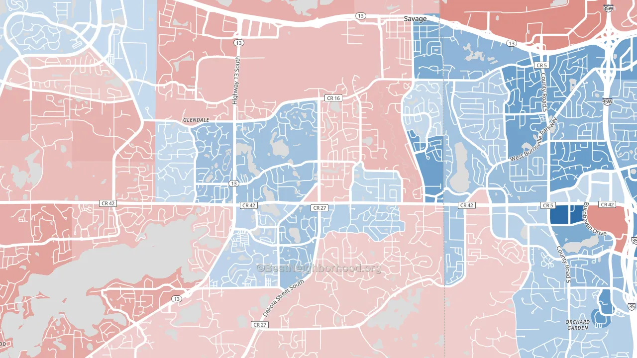 55378, MN block-group political-lean map