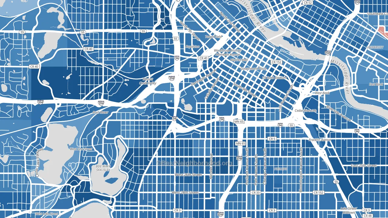 55403, MN block-group political-lean map