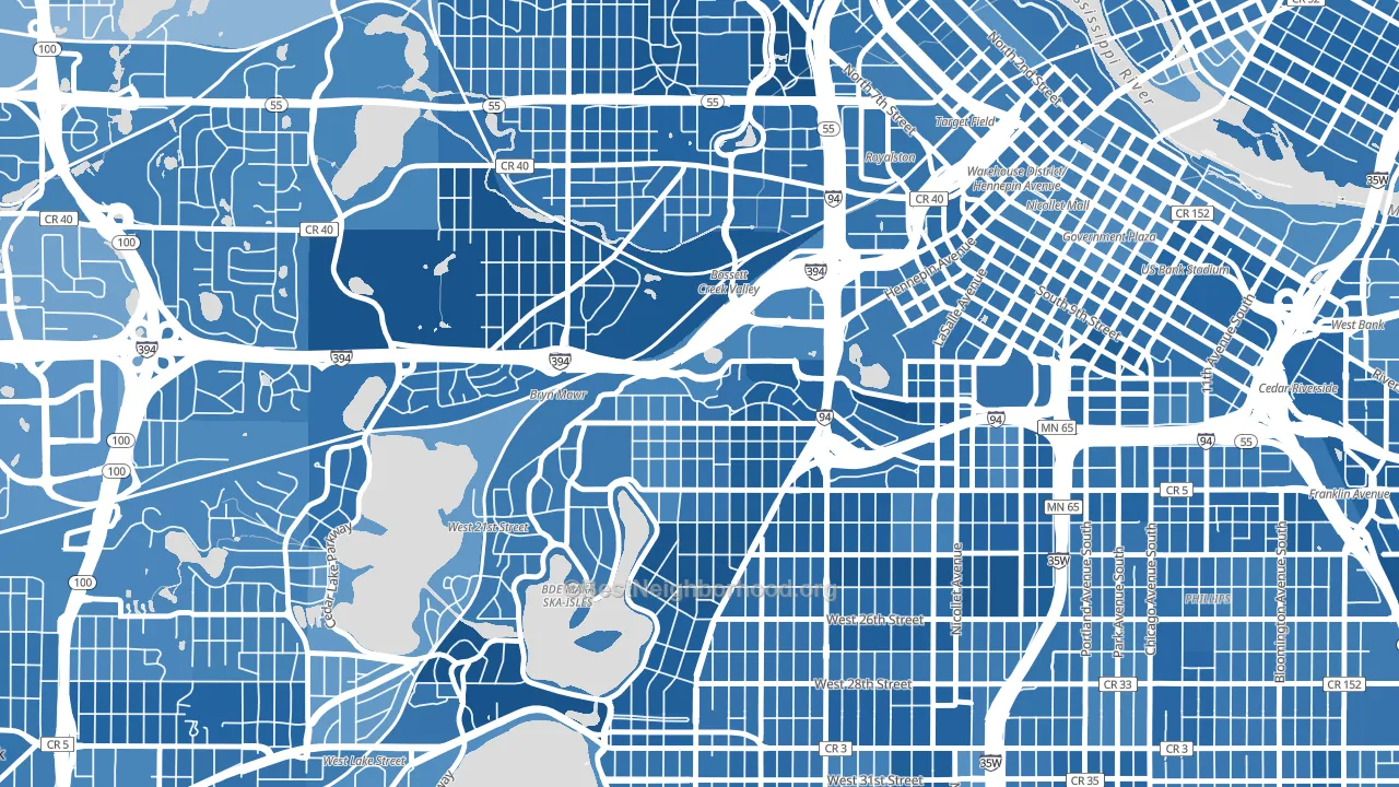 55405, MN block-group political-lean map