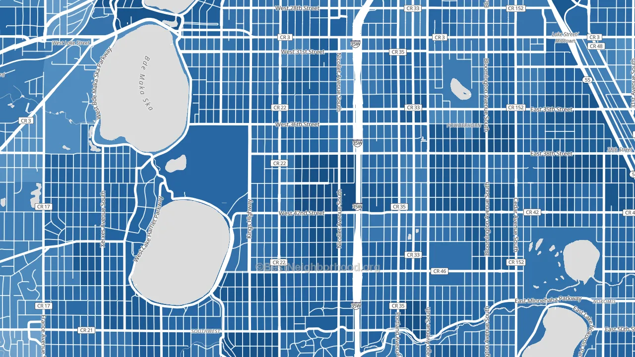 55409, MN block-group political-lean map