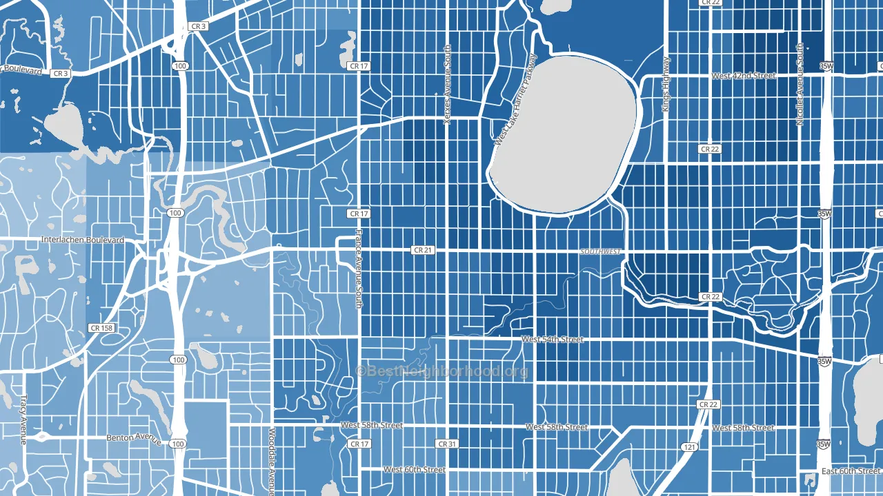 55410, MN block-group political-lean map