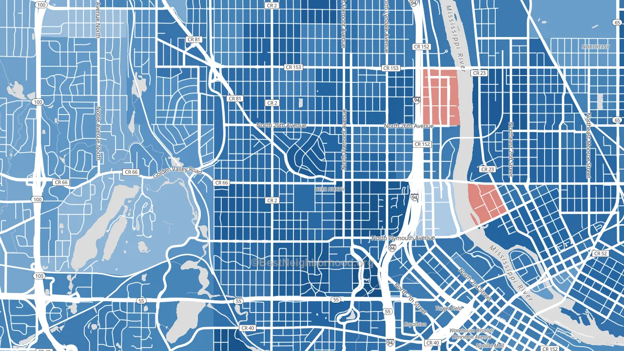 55411, MN block-group political-lean map
