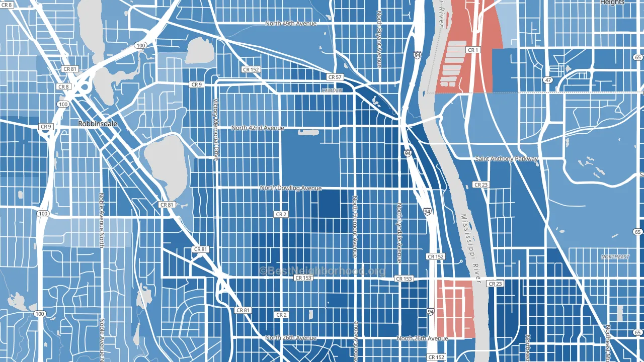 55412, MN block-group political-lean map