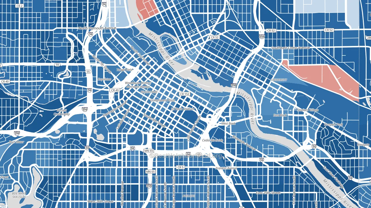 55415, MN block-group political-lean map