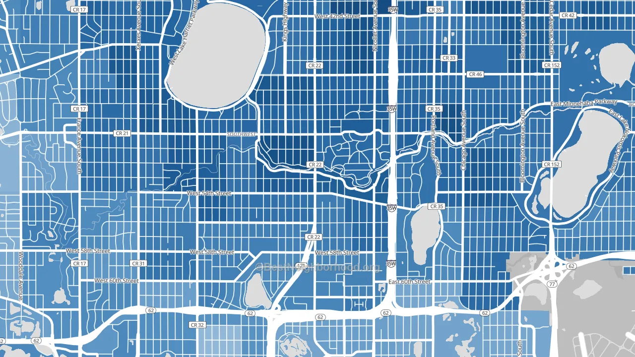 55419, MN block-group political-lean map