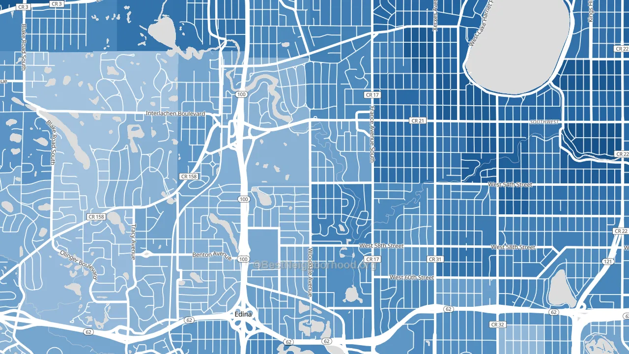 55424, MN block-group political-lean map