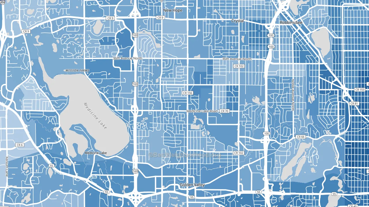 55427, MN block-group political-lean map
